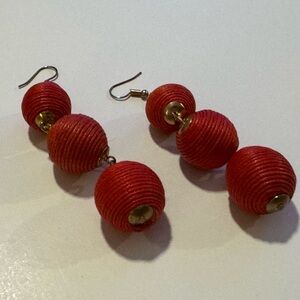 Elegant Red Beaded Earrings